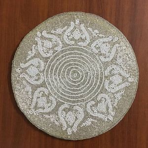 Meilleures ventes, dessous de plat brodés en perles, vintage, écologiques, pour la maison, mariage, décoration, design personnalisé, meilleur prix de gros - Product Image 5