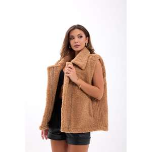 Chaleco de Felpa Color Camel 6719 para Usar como Prenda Exterior - Product Image 5