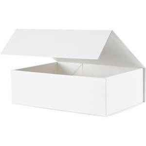 Boîte-cadeau blanche de 11x7.8x3.5 pouces avec couvercle magnétique boîtes de chemise de garçon d'honneur pliables pour emballage cadeau de vêtements - Product Image 1