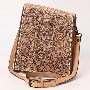 Genuine <b>Leather</b> Floral Tooled Crossbody Bag Lady Handmade Vintage Embossed Lightweight High Quality <b>Small</b> Shoulder <b>Purse</b> - Product Image 1