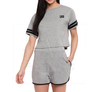 Conjuntos de camiseta de Fitness doble para mujer 100% algodón de secado rápido y estilo de calle cómodo con etiqueta privada y agujero decorativo - Product Image 2