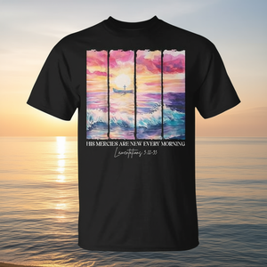 เสื้อยืดลายพู่กันสีน้ำทุกเช้า "His Mercies Are New" - สินค้าส่งเสริมการขาย - Product Image 3