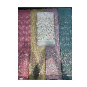 Stylish Embroidery <b>Sequins</b> Net Dress <b>Fabric</b> High Quality Material Ideal for Bridal Gowns Party Dresses Wholesale Supplier India - Product Image 4