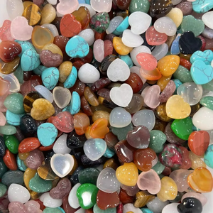 Pierre précieuse naturelle de haute qualité, cabochon en forme de cœur fait à la main, dos plat, pour la création de bijoux (8/10/12/14 mm) - Product Image 4