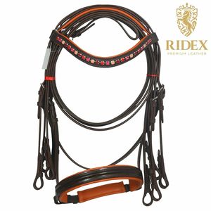 Bride en cuir Horse Weymouth Double rênes en cuir avec rembourrage Softy Ten Color - Product Image 3