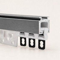 Rail de rideau coulissant silencieux en alliage d'aluminium extra épais, style moderne et minimaliste, double ou simple couche, avec crochets pour rideaux