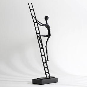 Ensemble de 2 sculptures de lecture humaine décoratives de Table, couleur or et noir, Table de maison créative, artisanat en métal - Product Image 2