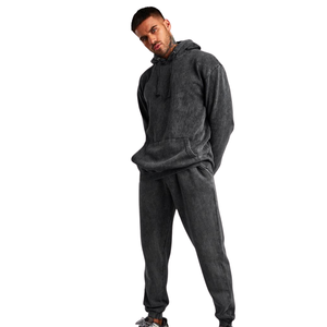 Conjunto Deportivo de Hombre con Sudadera y Pantalones Jogger, Estilo Lavado Ácido, Ropa Deportiva de Invierno con Forro Polar, Logotipo Personalizado, Venta al Por Mayor, Calidad de Exportación OEM - Product Image 1