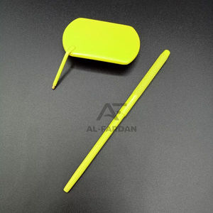 ที่จับกระจกทรงสี่เหลี่ยมด้ามจับกระจกทำจากสเตนเลสสตีลญี่ปุ่นสีเหลืองนีออนสำหรับช่างขนตา - Product Image 1