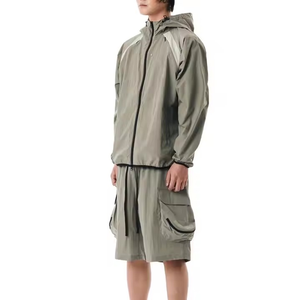 Survêtements coupe-vent en nylon respirant de qualité supérieure OEM Ensemble de survêtements coupe-vent d'hiver à fermeture éclair avec logo imprimé personnalisé deux pièces - Product Image 3