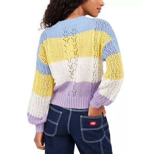 Maglione blu a maniche a palloncino a righe Ultra Flirt Juniors' taglia extra large da donna - Product Image 2