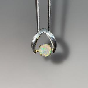 Pendentif en opale blanche multi-feu d'Éthiopie naturelle, plaqué argent en acier inoxydable, bijoux pour femmes et enfants - Product Image 5