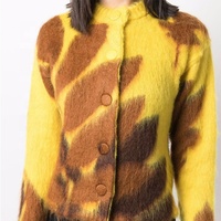 Pull en mohair pour femme en coton de dernière génération, doux et chaud, tricoté, haut d'hiver, bouton devant, pull en mohair de rue pour femme