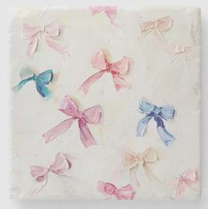 Sous-verre en marbre rose avec nœud, sous-verre en pierre naturelle, décoration de printemps pour la maison - Product Image 5