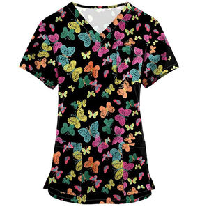 Uniformes Médicos para Hospital, Conjuntos de Uniformes de Enfermería, Parte Superior de Uniforme Médico de Spandex/Poliéster para Hombre, Diseños Personalizados, Servicio de Impresión OEM - Product Image 1