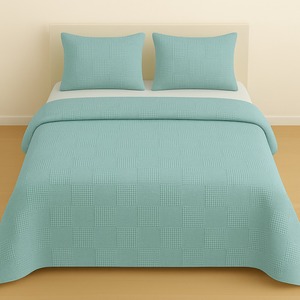 Sinada Home Modern Single Person Waffle Square Patterned Indented Mint Color Pique Set for Hotels and Travel <b>Towel</b> Blankets - Product Image 1