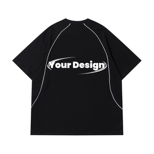 Dernière conception OEM personnalisé ligne de broderie T-shirt goutte épaule épaissie coton DTG hommes coupe surdimensionnée T-shirt personnalisé - Product Image 3