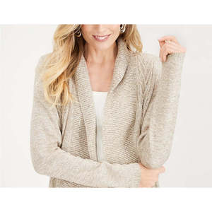 Cardigan Cocoon da Donna Karen Scott, Marrone, in Acrilico e Lana, Lungo, con Ricamo e Decorazione a Bottoni, Taglia Piccola - Product Image 3