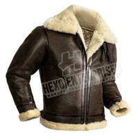 Veste en fausse fourrure Sherpa premium pour homme XS Bomber Manteau d'hiver style aviateur en peau de mouton teint uni