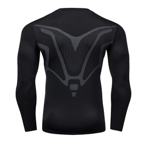 Full Sleeve <b>Black</b> Elastic Tight Workout <b>Shirt</b> Men Workout Clothing Sports Wholesale <b>Compression</b> <b>Shirts</b> - Product Image 2
