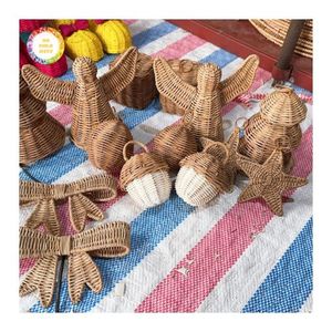 Crafts Christmas <b>Tree</b> <b>Ornament</b> Set Wicker Santa Boots, Hanging Rattan Christmas Bells, Hanging Rattan Leaves for Christmas <b>Tree</b> - Product Image 3