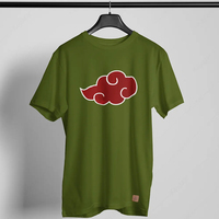 Camiseta de Algodón 100% de Color Sólido con Diseño de Anime Red Cloud, Inspirada en Akatsuki, Unisex, Ropa Urbana, Logotipo Personalizado, Etiqueta Privada, Premium, Secado Rápido