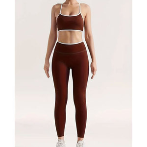 Conjunto Deportivo para Mujer 2025, Diseño al por Mayor, Ropa Deportiva para Mujer, Conjunto de Yoga de Alta Calidad, Brasier y Leggings de Algodón - Product Image 1
