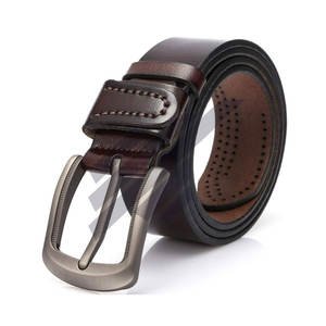 Cinturones de cuero de piel de vaca para hombre de alta calidad del mejor fabricante con acero para hebilla Último diseño MOQ bajo - Product Image 1