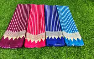 Saree de crepé brillante, tela suave de la mejor calidad, Sari estampado de estilo moderno con blusa, fiesta de boda sin peso - Product Image 5