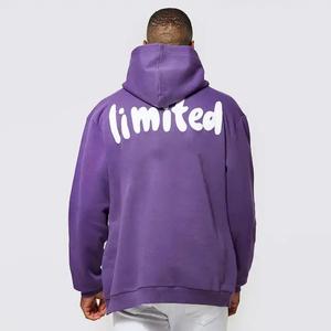 Sweat à capuche oversize de luxe pour homme, brodé et imprimé en relief, 100 % coton épais, écologique, imperméable, ODM - Product Image 4