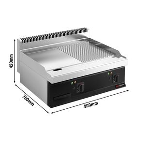 Plancha Eléctrica Comercial - 13.8kW - Placa Lisa/Acanalada (mitad y media) - Área de cocción: 795x535mm - Product Image 2