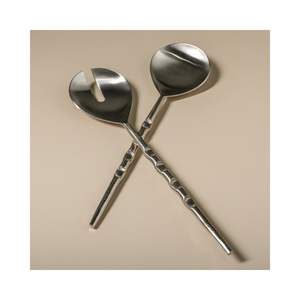 Ensemble de serveurs à salade de luxe en acier inoxydable, finition miroir, ustensiles de table - Product Image 1