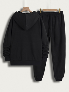 Conjunto Deportivo Vintage para Hombre, Sudadera con Capucha y Cremallera Completa, Pantalones Deportivos, Ropa Deportiva para Gimnasio, Entrenamiento, Fitness, Estilo Casual - Product Image 5