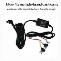 Kit de câblage direct Micro USB 12V-24V avec convertisseur abaisseur 5V pour caméra de tableau de bord DVR 4K, prend en charge la surveillance de stationnement 24H avec ACC