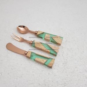 Elegant Style Stainless Steel Flatware Cutlery Set Resin and Wood Handle Home and Kitchenware Used New Design at Hot Selling - Product Image 3
