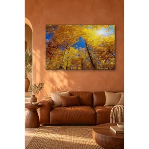 Impresión en lienzo de árboles amarillos de otoño que se extienden hacia el cielo azul de Fida - Product Image 2