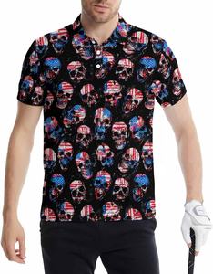 Polos sublimados para hombres Polos que absorben la humedad Camisas patrióticas para hombres - Product Image 3