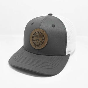 Chapeaux de camionneur noirs avec logo brodé en cuir, chapeaux de camionneur dos en maille de haute qualité - Product Image 6