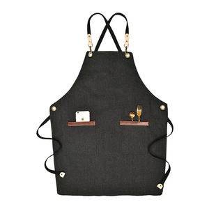 2025 Logo personnalisé cuisine cuisson cuisson Bar café Chef tablier réglable unisexe coton toile tabliers avec poche - Product Image 4