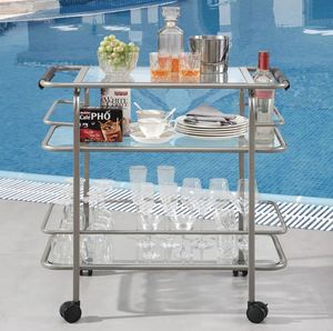 Estante de vino de acero inoxidable para Bar, carrito de cocina para servir comida y vasos de hotel, carrito de bar para catering en casa - Product Image 6