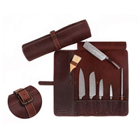 Meilleure vente de sacs à outils en cuir Direct d'usine vente en gros Service OEM sac à outils en forme de rouleau de cuir Durable fabriqué sur mesure