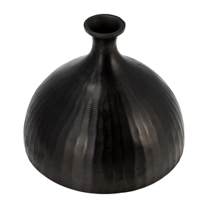 Matte <b>Black</b> Circle Decorative <b>Vase</b> with Handcrafted Aluminum Ring-Shaped Accent for Luxury Minimalist Home and Office Decor - Product Image 5