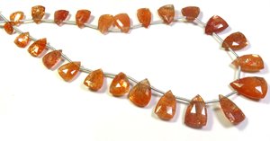 Cuentas de piedras preciosas facetadas de piedra solar Africana naranja Natural 7,5-17mm 11,5 ''Strand Loose Fancy Sparkling Rainbow High Color Play - Product Image 2