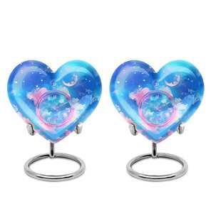 Reloj celestial, urna de corazón para cenizas humanas, diseño de cielo cósmico, recuerdo decorativo, funeral de entierro para adultos, urnas de 200 pulgadas cúbicas - Product Image 3