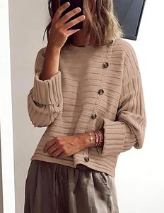 Sweat-shirt à manches longues pour femmes coupe ample design minimaliste haut surdimensionné élégant pour la mode hivernale - Product Image 4