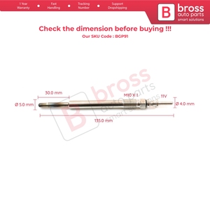 BGP91 1 Piece Glow <b>Plug</b> Auxiliary <b>Heater</b> 1214033 91196669 5344502 for 11 Volt - Product Image 5