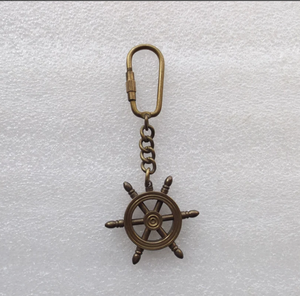 Vintage Keychain Solid Brass/Copper Ship Wheel <b>Key</b> <b>Chain</b> High Quality Best Nautical Ship Wheel Handmade Decor - Product Image 1