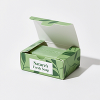 Boîte à savon pliable avec logo personnalisé imprimé, emballage de produit en matériau recyclé personnalisé avec laminage mat