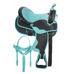Selle de cheval avec tissu en cuir mini-cœur, selle d'équitation et de randonnée à cheval, selle de plaisir occidentale, selle de course de baril - Product Image 6