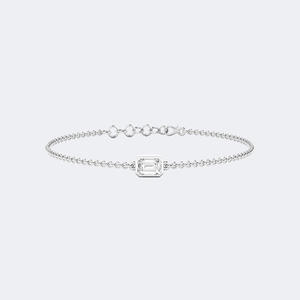 Bracelet station en diamants sertis clos de 0,70 carat avec émeraude - Product Image 5